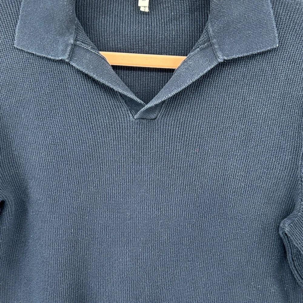 Reiss Men's Old Money Gentleman Retro Business Navy Short Sleeve Polo Shirt SzM - Picture 5 of 15